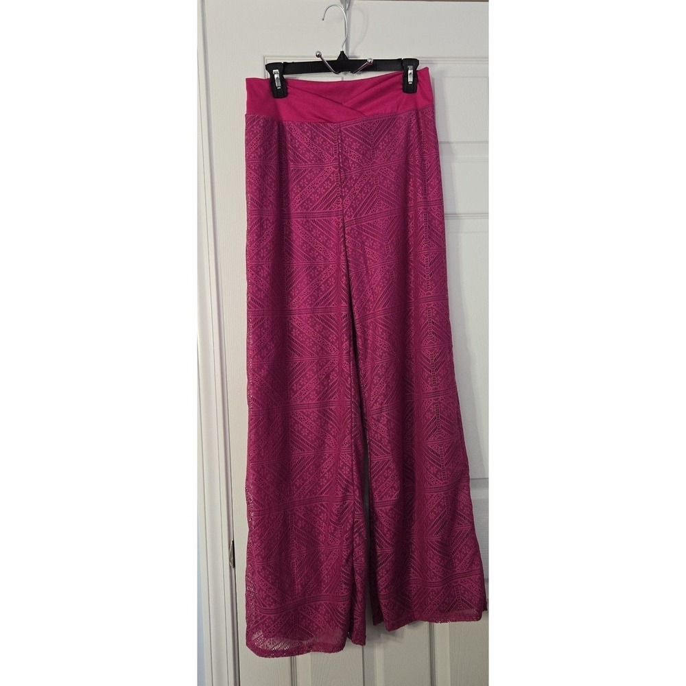 Womans Polazzo‎ Pants Size Medium Pink with lace overlay